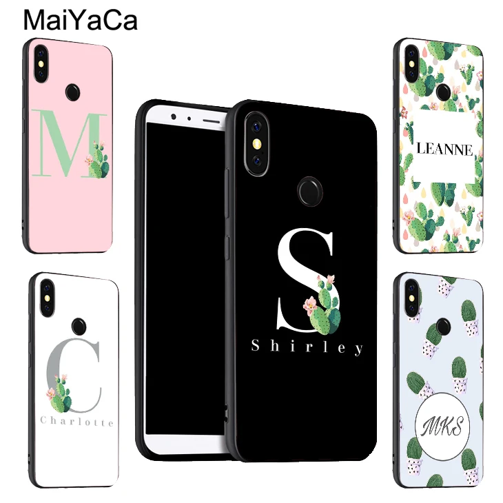 Чехол MaiYaCa с персональными инициалами имени и КАКТУСОМ для POCO X3 F2 Pro F1 чехол Red mi Note