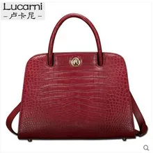 lukani crocodile Female bag real leather crocodile belly fashion big capacity single shoulder cross bag
