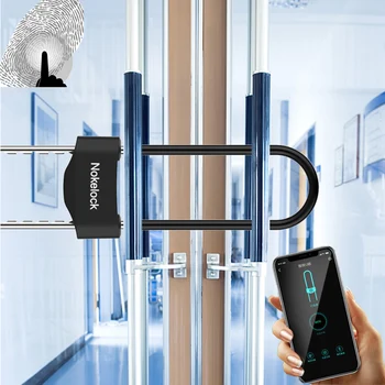 

Outdoor Phone APP Control Waterproof U Type Fingerprint Magnetic Lock Bluetooth Smart Door Lock For Double Glass Door Locks