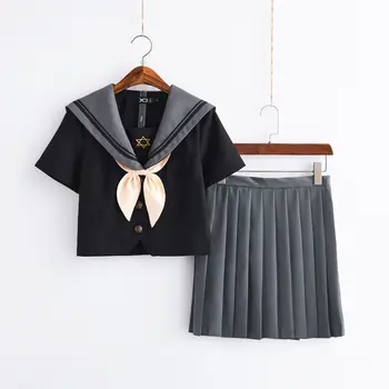 

New Orthodox Japanese Uniform Sailors Girls Clothing College Costume School Girl Jk School Uniforms Short Sleeve Tops Pleated Sk