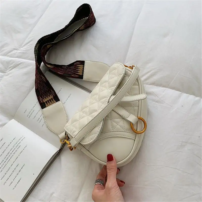 

Youbroer Small Bag Lady Summer New Embroidery Line Portable Saddle Bag Versatile Broadband Single Shoulder Crossbody Bags
