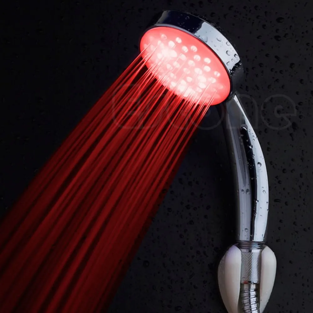 Красочные светодиодный свет Нержавеющая сталь Круглый дождь Ванная комната Насадки для душа-twfi