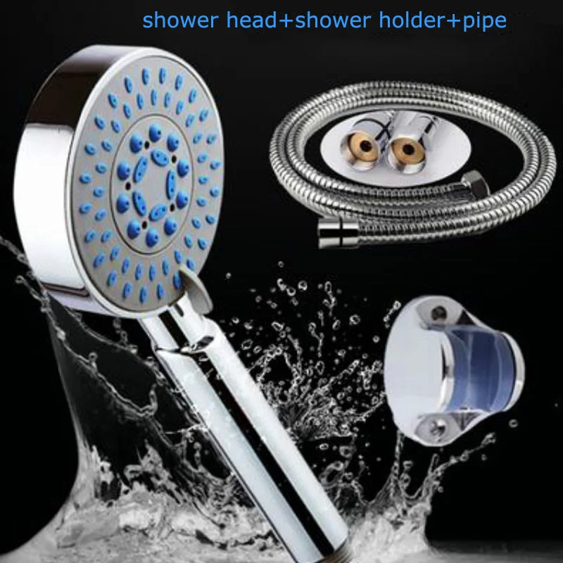 3 In 1 Water Saving Bathroom Shower Set Round ABS Shower Head