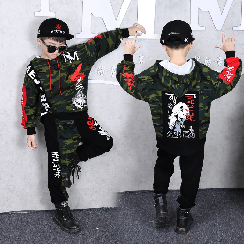 

2019 Long Sleeve Boy Military Camouflage Clothing Tops Pants Spring Children Clothing Sets Fashion Toddler Boy Clothes Set