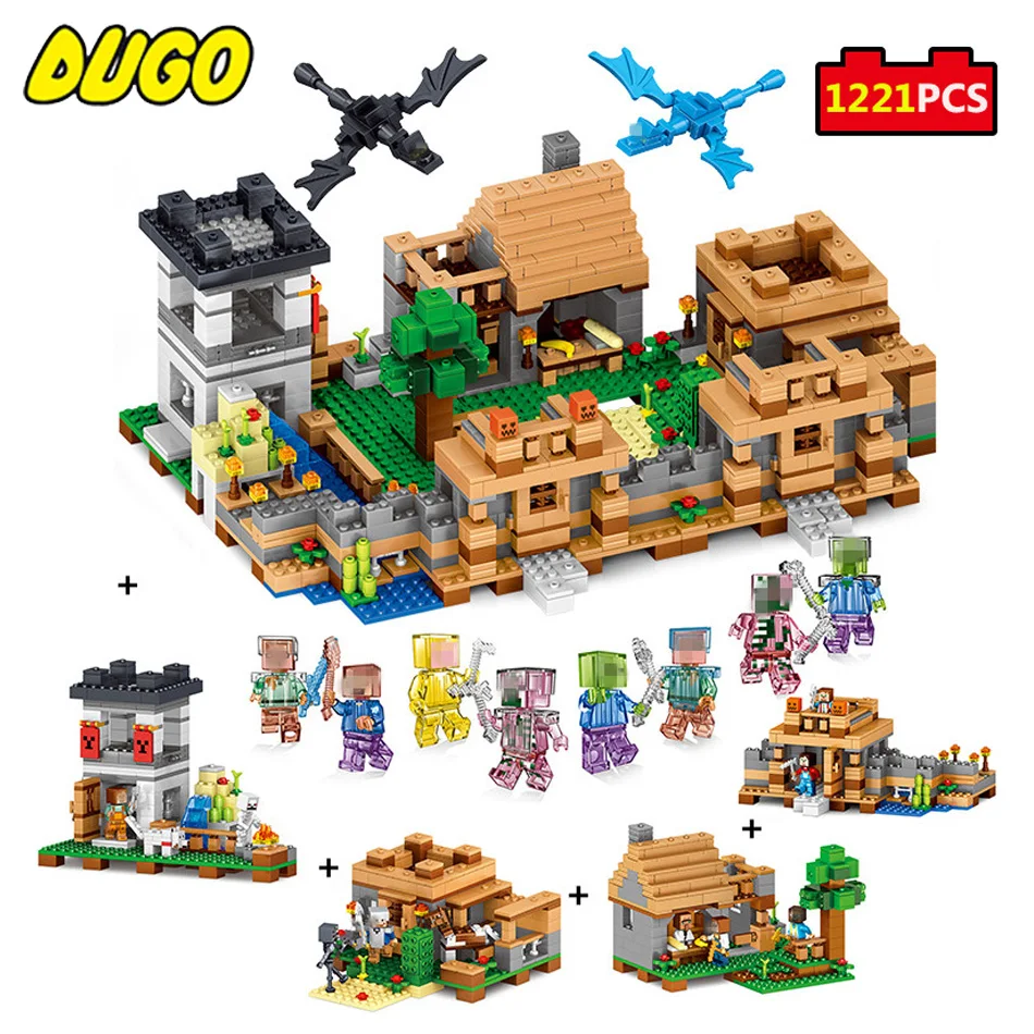 

Minecrafted Village Building Blocks Action Figure Toys Compatible Legoe Minecraft City Educantion Toy For Children Birthday Gift