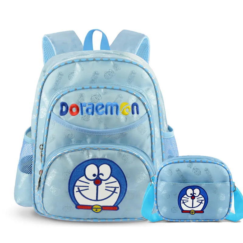 Small and crossbody Новая детская школьная сумка Doraemon для девочек, милый рюкзак небесно-голубого цвета, школьная сумка с рисунком, 15 дюймов, для учеников, Kuwaii, рюкзак, рюкзак - Цвет: Small and crossbody