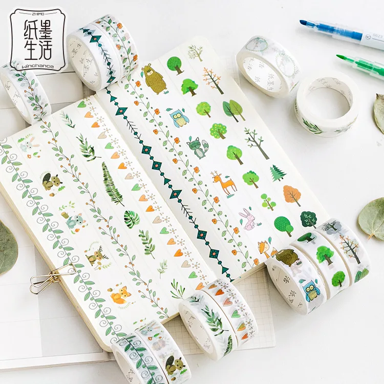 

Forest Tree Leaves Plant Washi Tape DIY Scrapbooking Sticker Label Masking Tape School Office Supply Gift Stationery