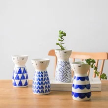 1 шт. Милая керамическая ваза для девочек ваза для цветов современная элегантная Ваза фарфоровая статуэтка для украшения дома Рождественский подарок на год