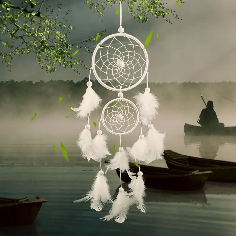 

1pc New Wall Hanging Dreamcatcher Craft Gift Home Decoration Wind Chimes Handmade Indian Dream Catcher Net With Feathers