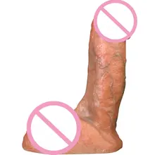 Super Realistic Dildo Soft Ribbed Male Artificial Penis Dick Female Masturbation Adult Sex Toys Sex Shop 17*4.5 cm