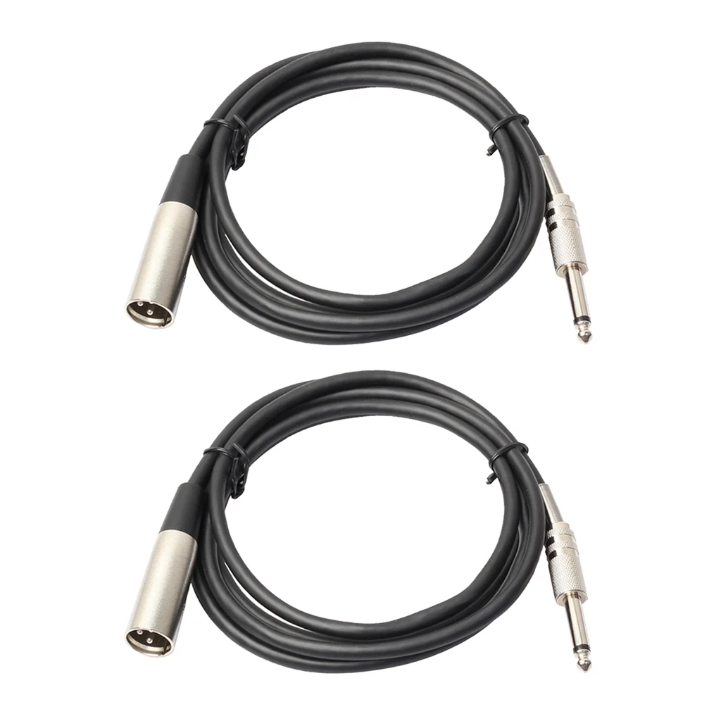 2 упаковки 3Pin XLR штекер до 6 35 мм 1/4 дюйма TRS моно микрофонный кабель адаптер