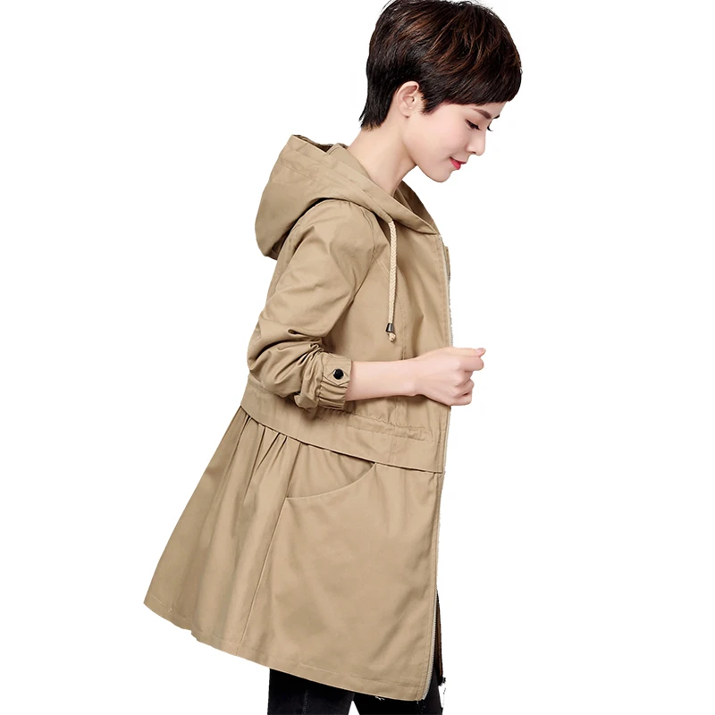 Kaki Skin Femmes Taille Para Mulheres Casaco Casual Teaegg La Manteaux Automne Red Pink green Plus Manteau vent Al03 Feminino Que 5xl 100Coton Coupe Tranchée wine SMpUVqzG