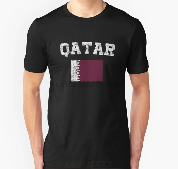 

Men tshirt Short sleeve Qatari Flag Shirt Vintage Qatar T Shirt T Shirt Women t-shirt