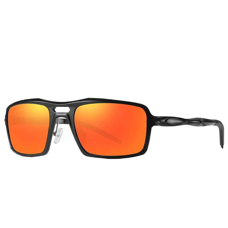 Спортивные мужские солнцезащитные очки, поляризационные, новинка, солнцезащитные очки большого размера, очки, солнцезащитные очки из сплава алюминия и магния, трендовые товары - Цвет линз: Orange