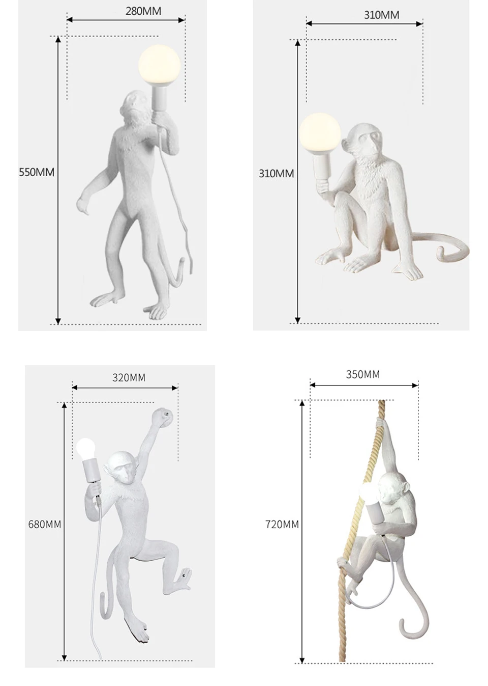 Lâmpada de Macaco de Resina Sala de Estar para Decoração de Casa E27 para Parede Pendente Pendante Luz 12 Cheap Luzes de pendentes