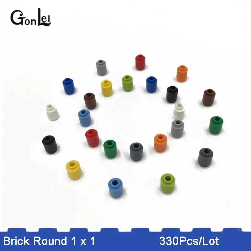 

330Pcs/Lot MOC Brick Round 1 x 1 Open Stud Parts DIY Building Block Bricks Toys Compatible with legoes Assembles Particles