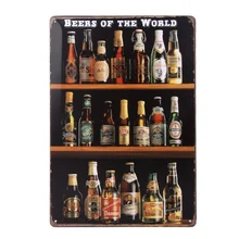 Beers of the World Retro Vintage Bar Signs Tin Sign Vintage Wall Decor St. Patrick Day