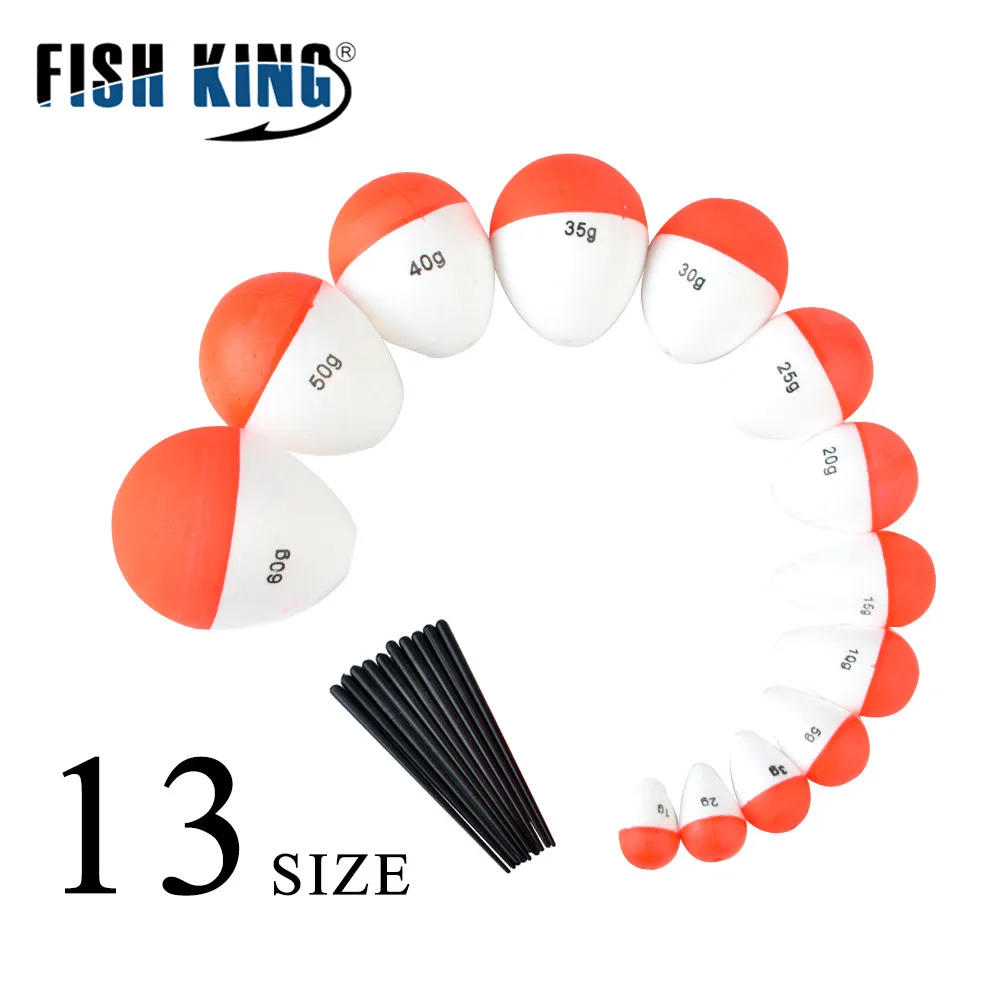 

FISH KING bobber fishing float Mix Size foam float tube boias de esca fishing light stick flotador bobber for fishing
