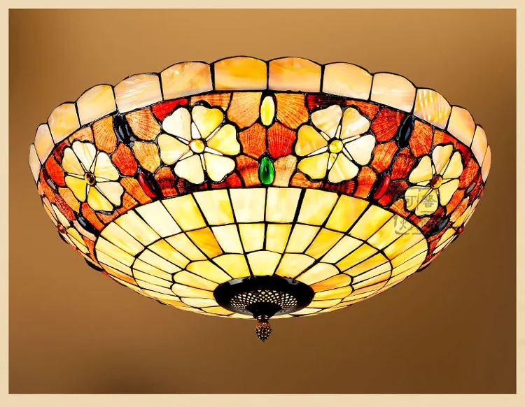

circular led shell ceiling lamp warm living room dining room bedroom balcony Mediterranean lighting lamps and lanterns