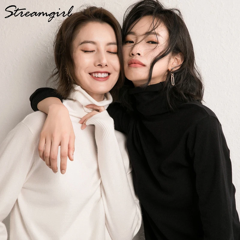 Skup Plus Size swetry damskie z golfem swetry damskie z kaszmiru swetry damskie swetry damskie 2018 zimowy ciepły sweter z dzianiny nowe