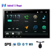 Rear Camera+Android 7.1 GPS Car DVD Player Car Stereo Quad-core 10.1 inch in Dash Double din Autoradio Bluetooth GPS Navigation
