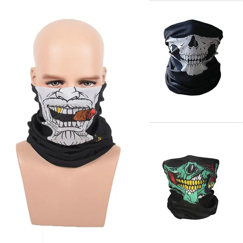 

Motorcycle Skull Mask Face Shield Female Male Cycling Bandana Multi Use Headband Neck Warmer Magic Fishing Head Scarf