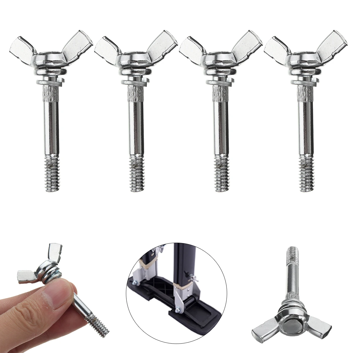 

4Pcs Stilt Wing Replacement Head Bolts Wingbolts Nut Butterfly Screw
