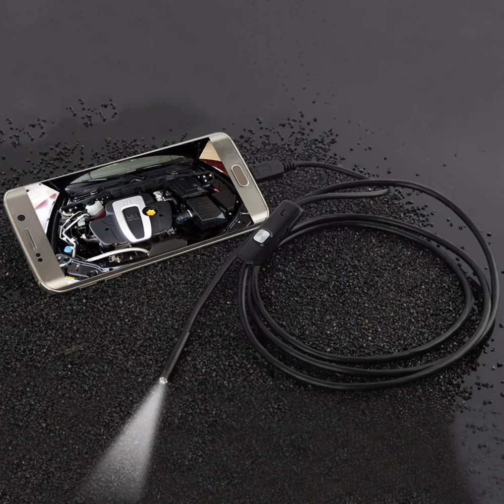 Goedkoop LESHP 6 LED 7mm 3 3. 5 5 m Lens USB Inspectie Endoscoop Camera Slang Buis IP67 Waterdichte Borescope Voor Android Voor PC
