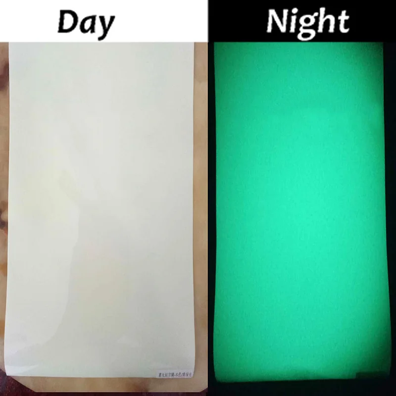 White Light Green 25 см* 25 см цветная светящаяся пленка, пленка для передачи тепла, футболка, светящаяся в темное время суток, печать на кроп-номере, узоры для спортивной одежды - Цвет: White Light Green