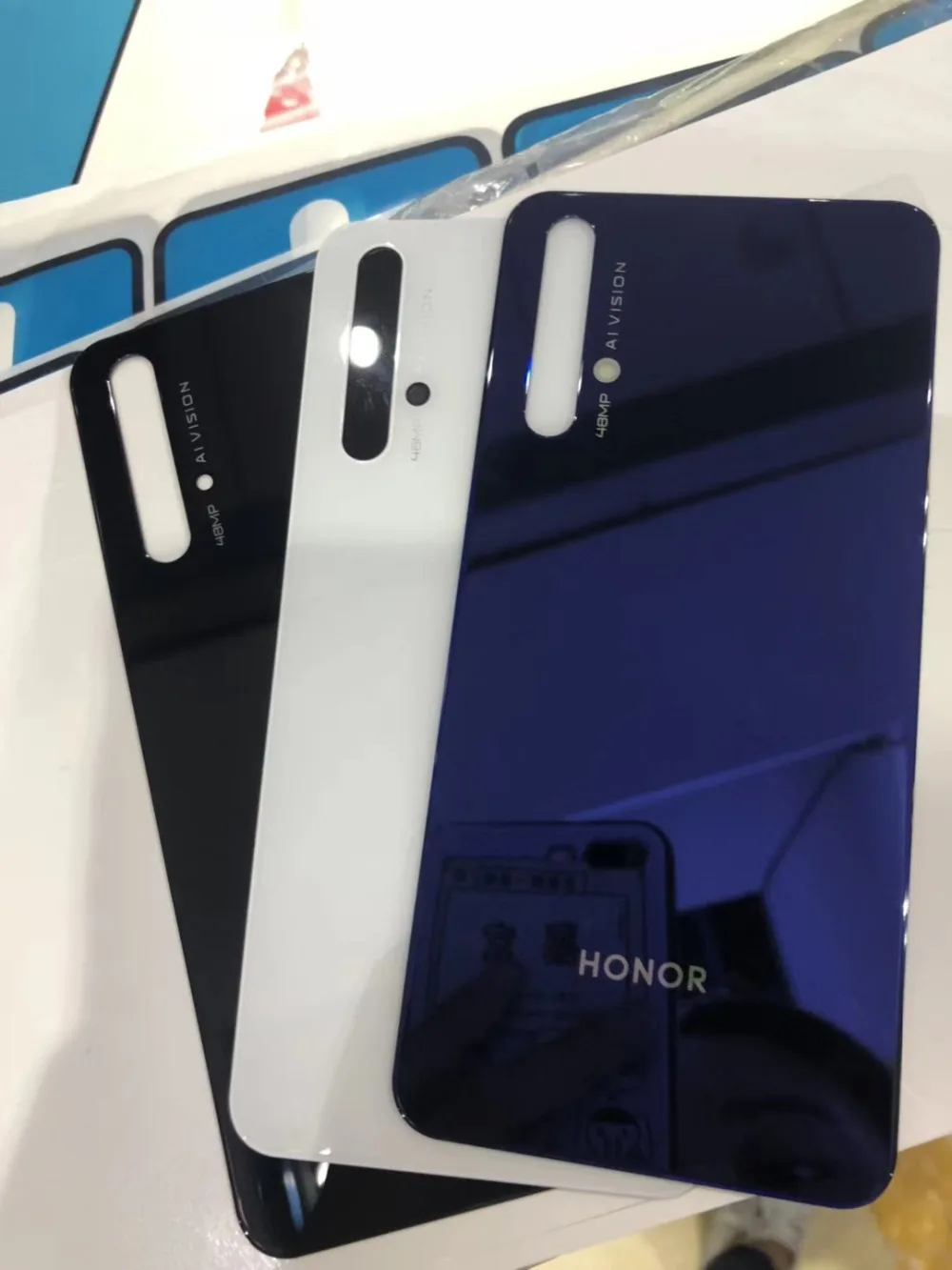 10 шт./лот, Honor20, Задняя стеклянная крышка, чехол для huawei Honor 20, крышка для батареи, Задняя стеклянная панель с клеем