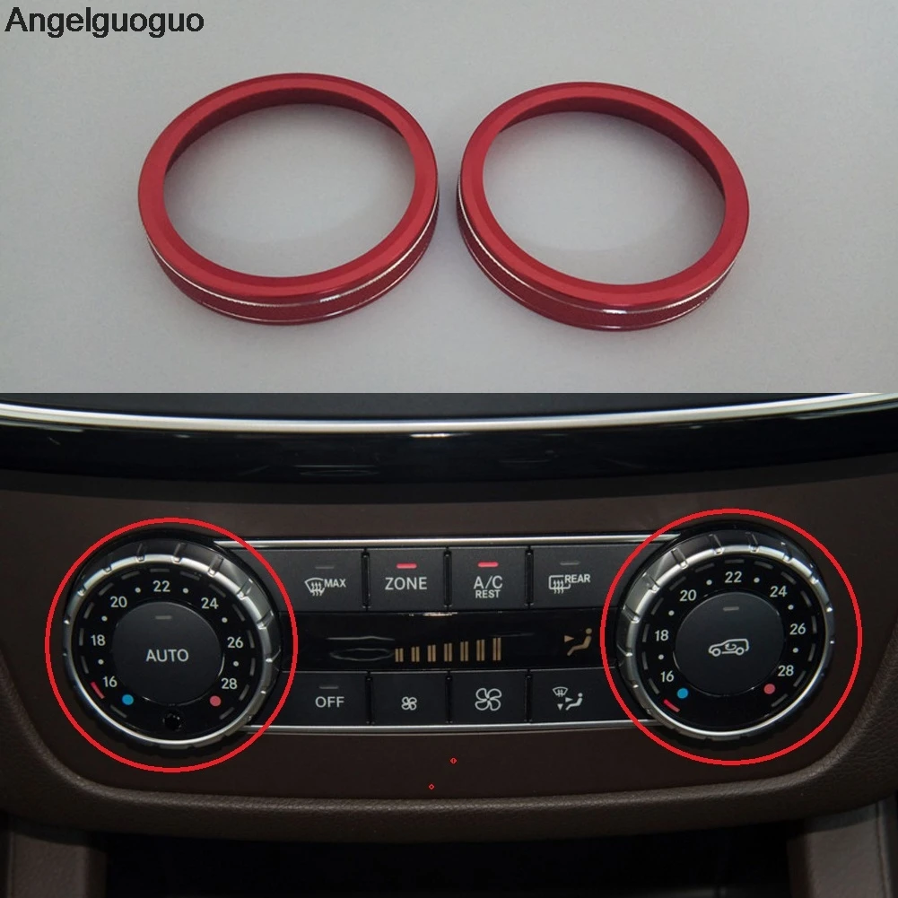 

Angelguoguo Red and blue for Mercedes Benz GLE M GLK SL GLS SLK G GL CLS Class Car air conditioning Rotary knob button cover