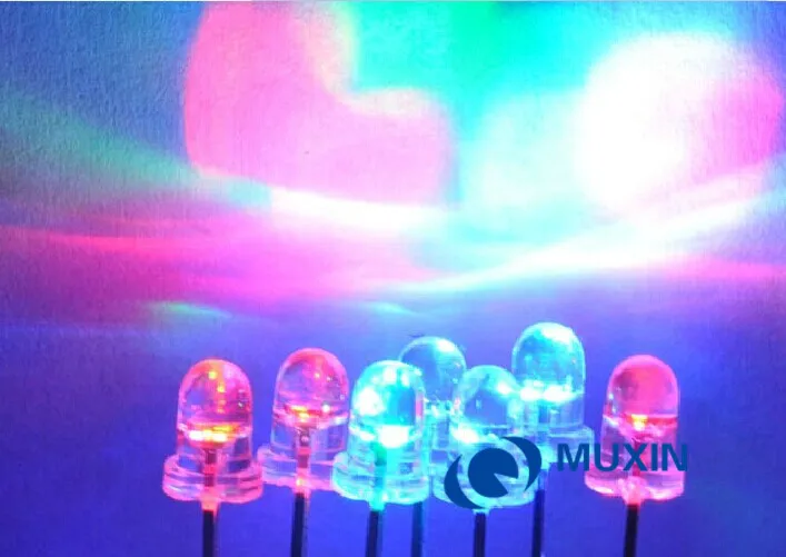 100pcs 5mm Diffused RGB Rainbow Fast Flashing Flash Red Green Blue LED