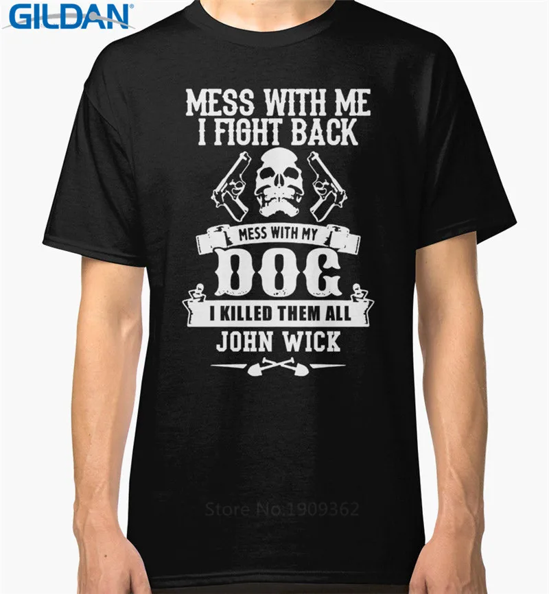 Hilarious Shirts Short Sleeve Broadcloth John Wick Crew Neck Mens T