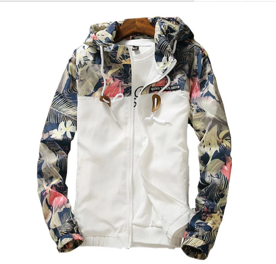 Spring autumn Womens Windbreaker Plus Size 4XL Zipper Hooded Floral Loose Windbreaker Jacket Basic Jacket Coat 201929|Jackets| - AliExpress