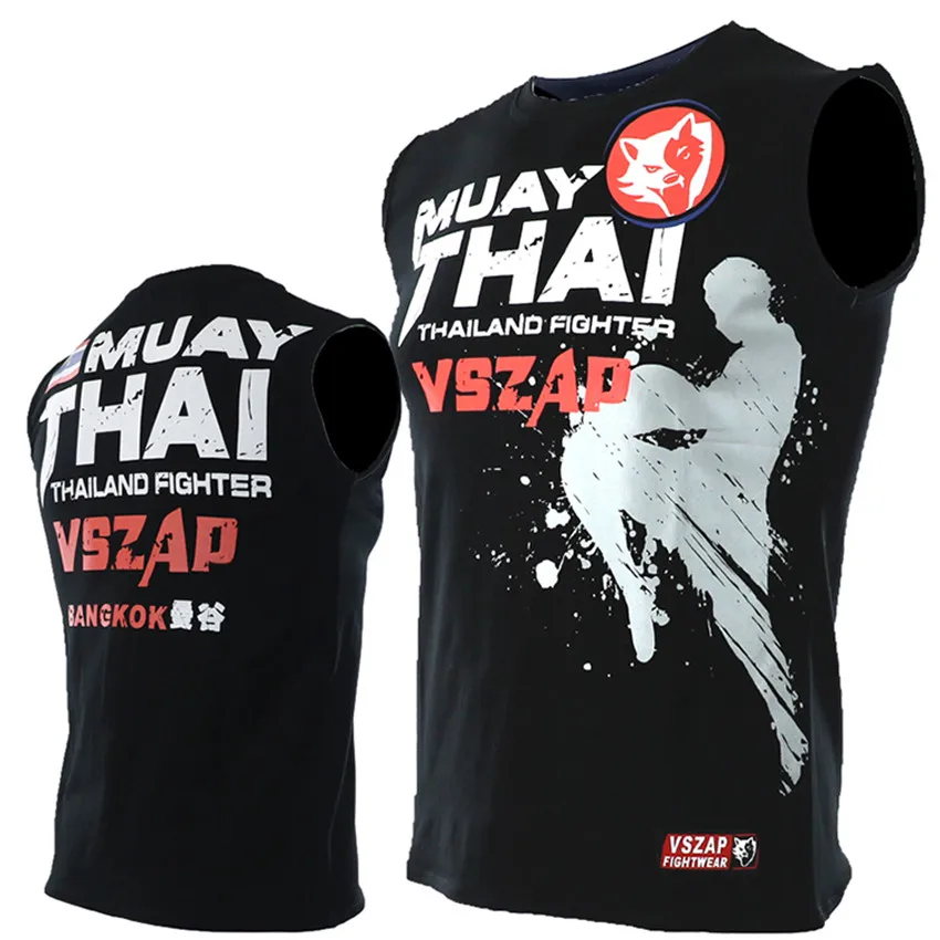 Боксерская футболка VSZAP Мужская бойцов MMA тренажерный зал кикбоксинг муай тай