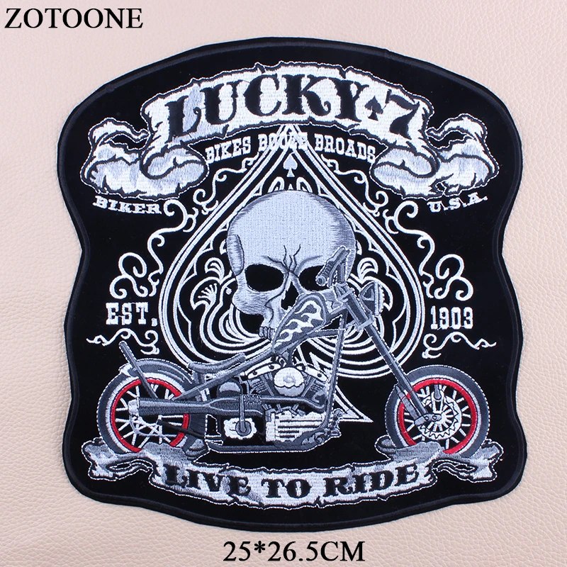 Zotoone Lớn PUNK ROCK Đầu Lâu Dán Cường Lực Lớn Thêu Biker Miếng Dán Xe Máy Cho Quần Áo Áo Khoác Sắt Trên Chữ Emo Miếng Dán Quần Jean|Miếng đáp| - AliExpress