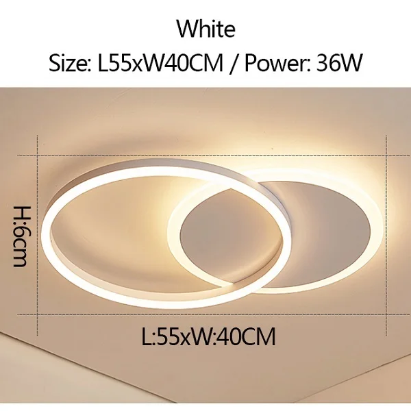 Коричневые/белые современные светодиодные потолочные лампы для гостиной спальни Plafon Inddor Домашнее освещение потолочный светильник Домашнее освещение светильники - Цвет корпуса: white 55xW40CM