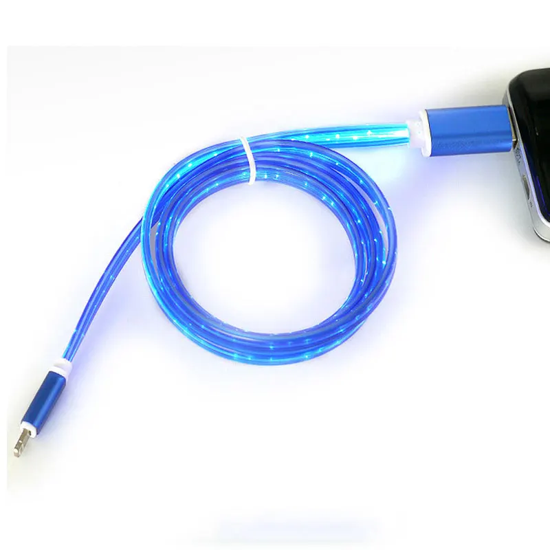 LED الوهج بيانات الشحن كابل يو اس بي مزامنة الهاتف المحمول الكابلات المصغّر usb كابل 5000 + بيند عمر ل فون 8 لالروبوت /نوع C
