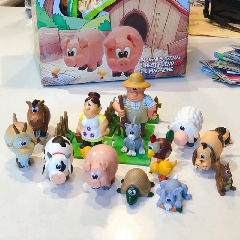 16 Sacs Lot Enfants Heureux Ferme Figurines Avec Animaux Jouet Enfants Bebe De Bande Dessinee Animaux De La Ferme Jouer A Faire Semblant Scene Cadeau De Narration Aliexpress