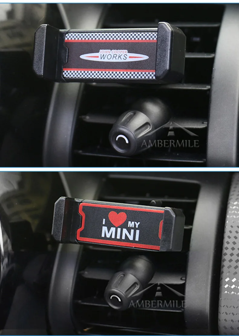 Универсальный держатель AMBERMILE для Mini Cooper, автомобильный держатель для телефона R50 R53 R55 R56 R60 R61 F54 F55 F56 F60