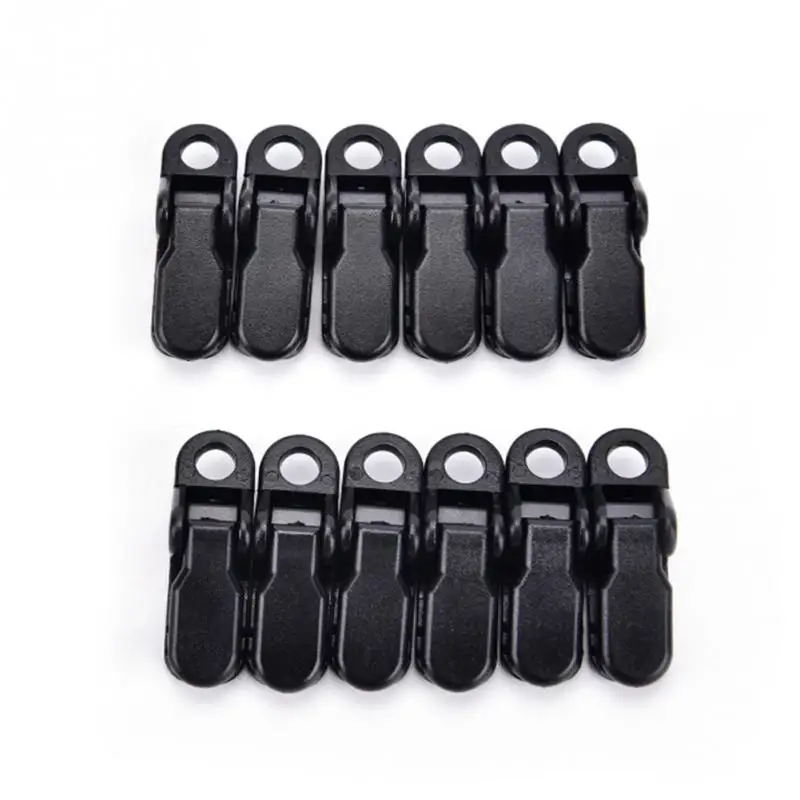 

New 12Pcs Awning Clamp Reusable Tarp Clips Tie Down Snap Hangers Tent Canvas Camping Spring Tighten Tents Accessories #925
