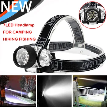 

New 7 LED Bright Head Torch Light Lamp Camping Hiking Fishing Lighting Safety & Survival Z1219