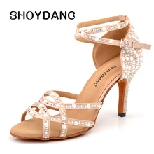 SHOYDANC/туфли для латинских танцев и жемчужные стразы, Женская сальса, женская танцевальная обувь для сальсы, белая модная женская танцевальная обувь, Hell 6-1