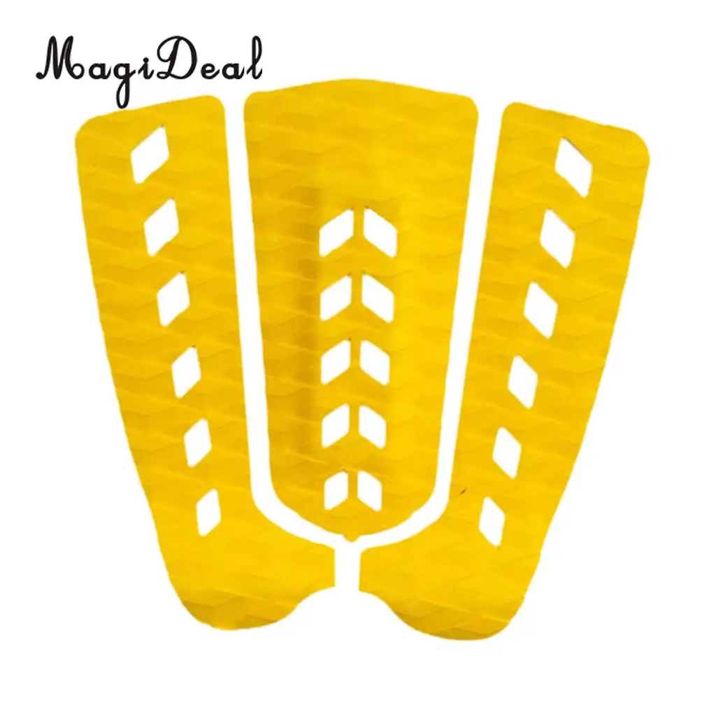 MagiDeal 3Pcs Surfboard Surf SUP Paddleboard Traction Pad Tail Pad Deck Grips Yellow/Green/Red/Blue