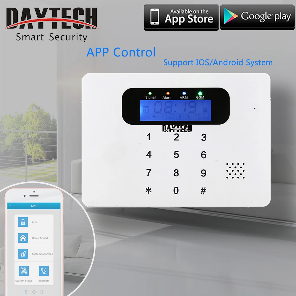 Беспроводная GSM сигнализация DAYTECH система управления через приложение (IOS/Android) Wi Fi
