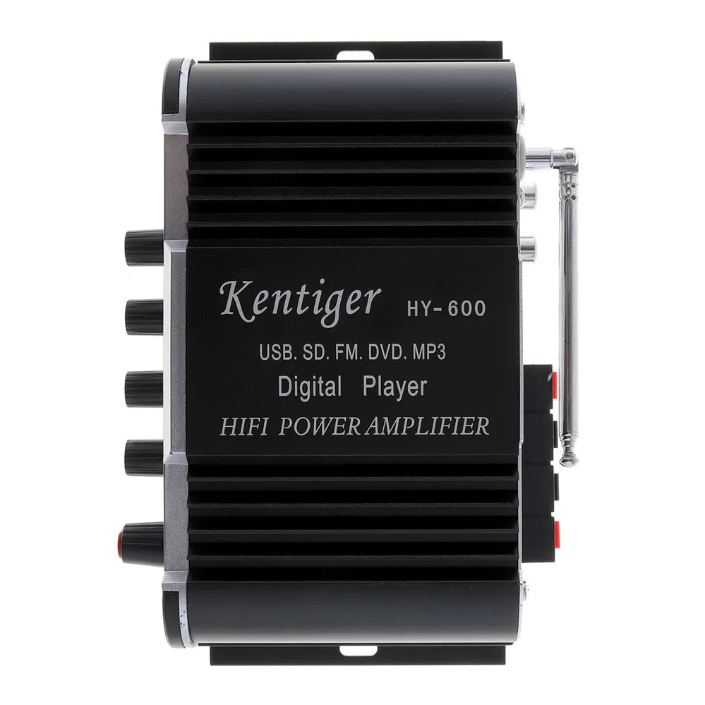 Универсальный 2CH Hi Fi 12V автомобильный аудио усилитель мощности fm радио USB MP3 стерео