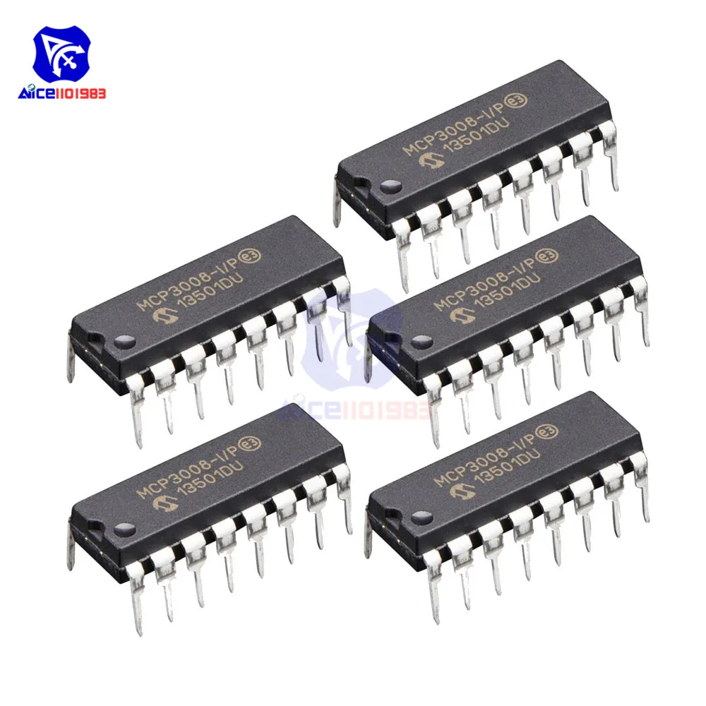 5pcs/lot Ic Chip Mcp3008i/p Mcp3008 8channel 10bit A/d Converters