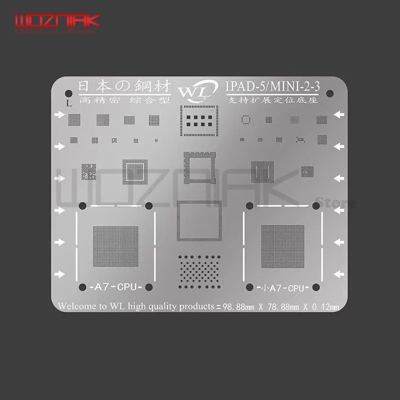 WL для iPad 2/3/4/5/6/mini1/2/3/4 Air 1 2 pro 9 7 12 CPU NAND CHIP IC завод ремонт олова стальная сетка