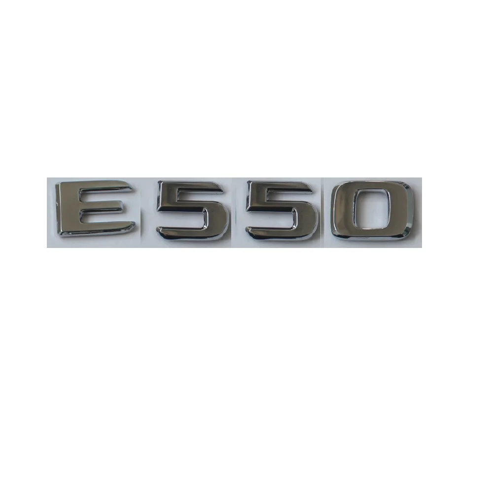 Плоский Хром ABS задний багажник Буквы Значки Эмблемы Наклейка для Mercedes Benz E Class E550