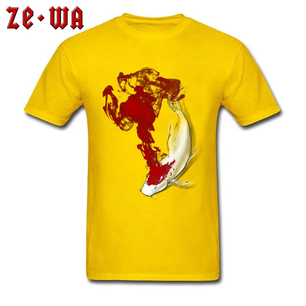 Design Short Sleeve Tops Tees April FOOL DAY Round Collar 100% Cotton Men Top T-shirts Coy Koi Design T-shirts 2018 Discount Coy Koi yellow